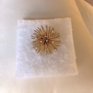 Gold/pearl starburst pin